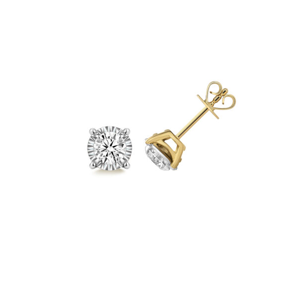 Lab Grown Diamond Illusion Set Stud Earrings