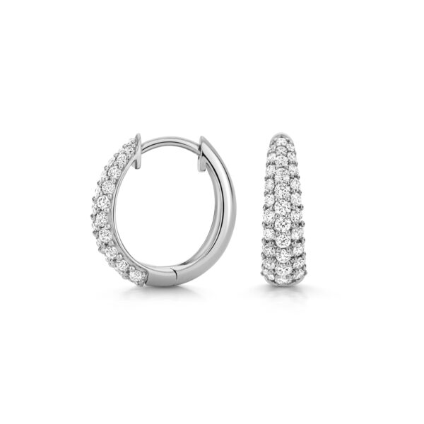 9ct White Gold Lab Grown Huggie Style Earrings