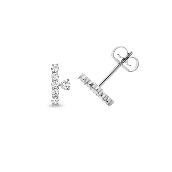 9ct White Gold Lab Grown Diamond Bar Stud Earrings