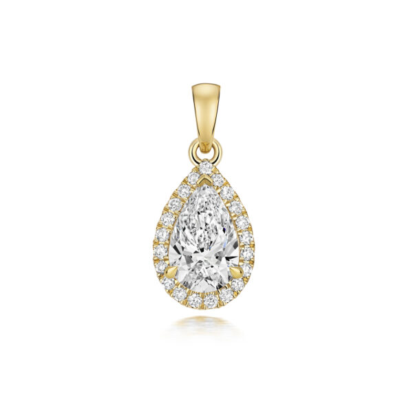 18ct Yellow Gold Lab Grown Diamond Illusion Set Pendant.