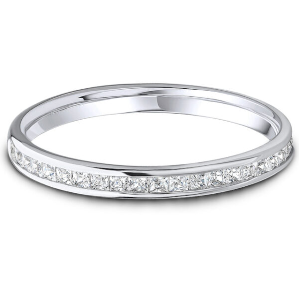 channel set princess cut diamond wedding eternity ring
