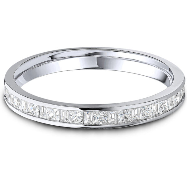 diamond baguette princess cut band eternity wedding ring