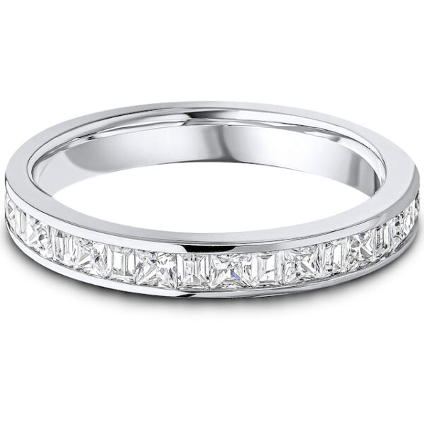 mixed cut diamond wedding eternity band ring