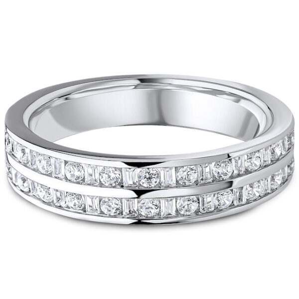 Double Row Channel Set Diamond Ring 0.50cts