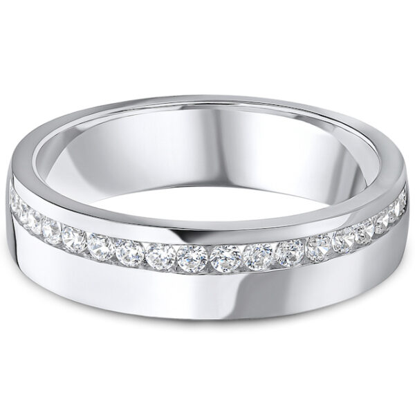 offset channel diamond ring