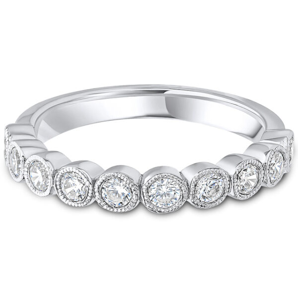Milgrain Bezel Set Diamond Ring 0.50cts