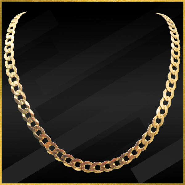 9 carat yellow gold fancy curb chain