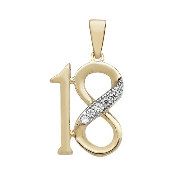 9ct Yellow Gold 18th Celebration Pendant
