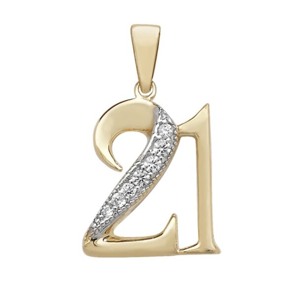 9ct Yellow Gold 21st Celebration pendant