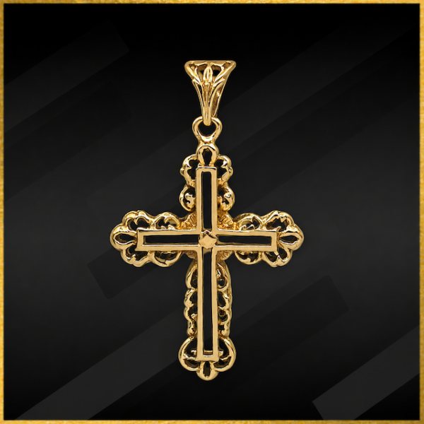 9 carat yellow gold cross pendant