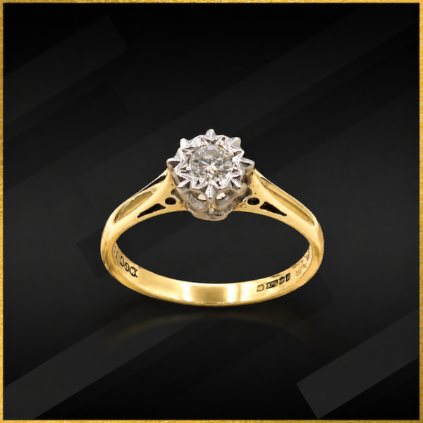 9 carat yellow gold diamond ring