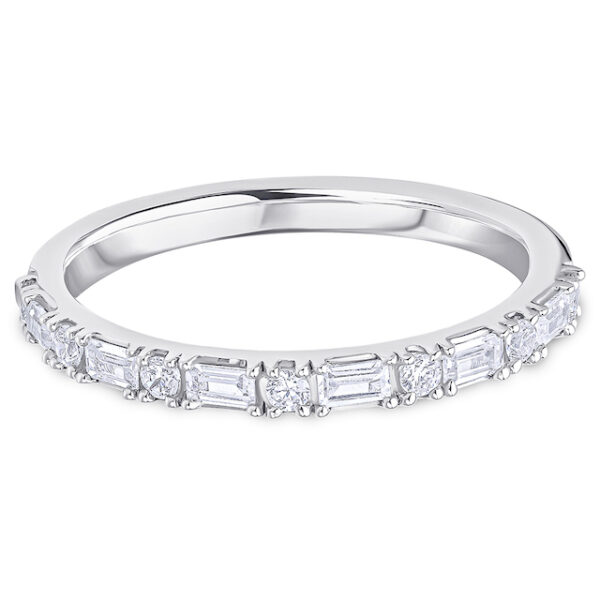diamond landscape claw set wedding band ring