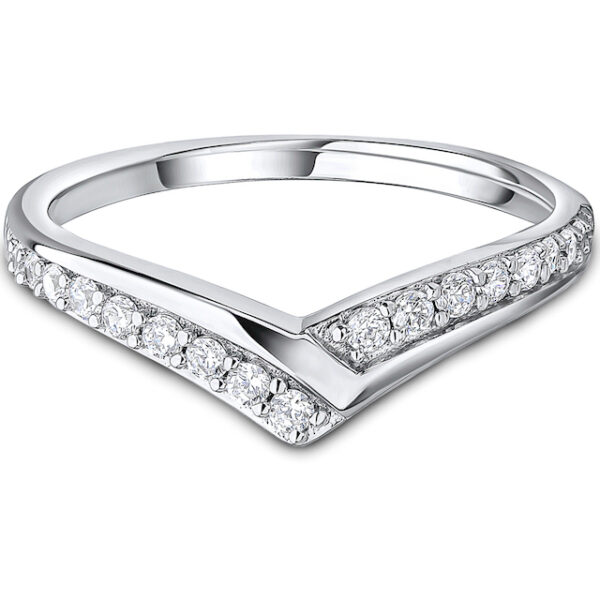 diamond curved wedding ring