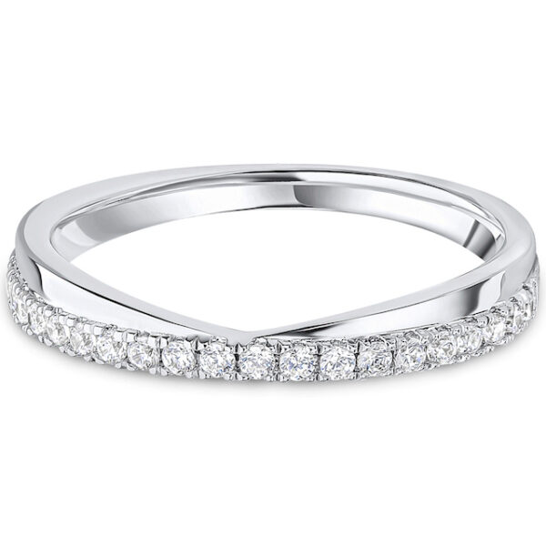 diamond curved wedding band ring