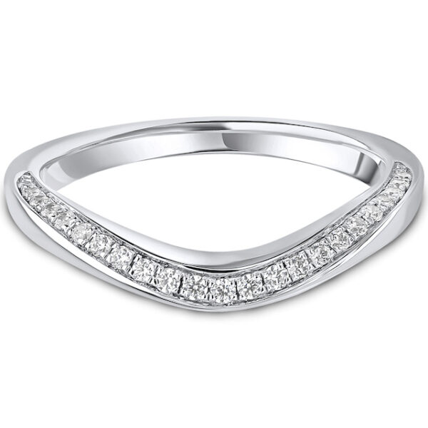 curved wedding diamond band ring