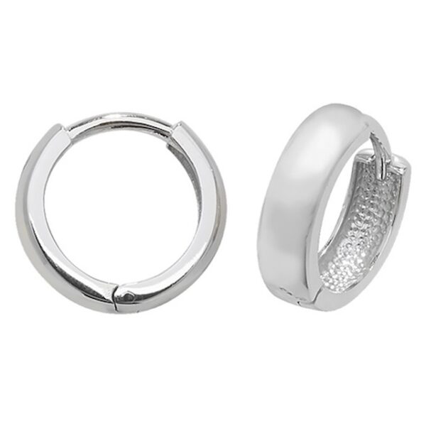 9ct White Gold Huggie Earrings