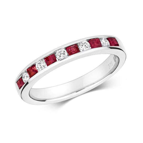 ruby and diamond eternity ring
