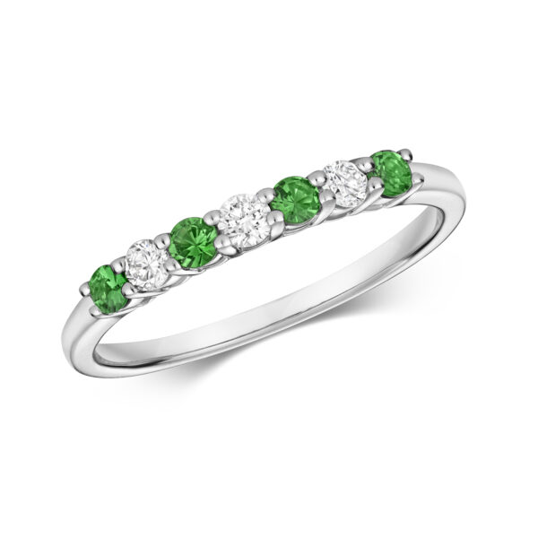Tsavorite And Diamond Eternity Ring