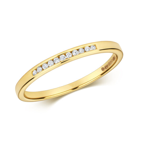 9 carat yellow gold diamond eternity ring
