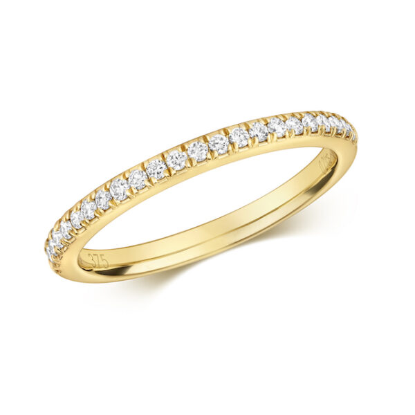 9 carat yellow gold diamond eternity ring