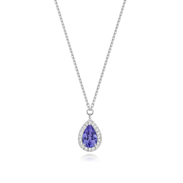 tanzanite and diamond pendant and chain