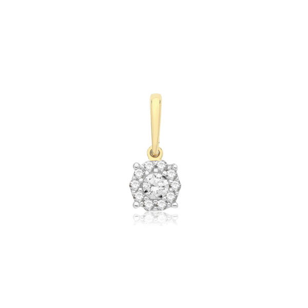 9 carat gold cz pendant