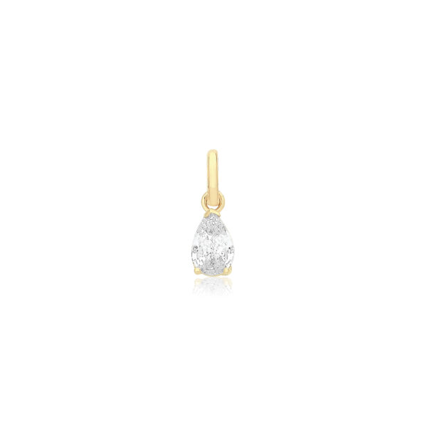 9 carat gold pear cz pendant