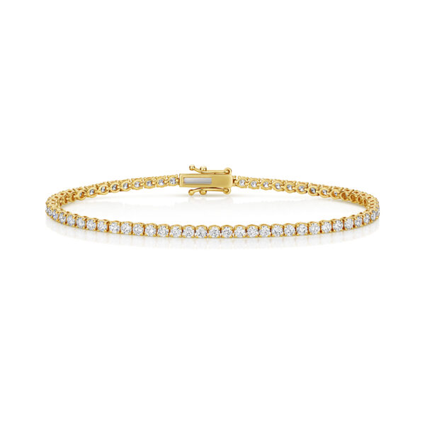 9 carat yellow gold lab grown diamond tennis bracelet
