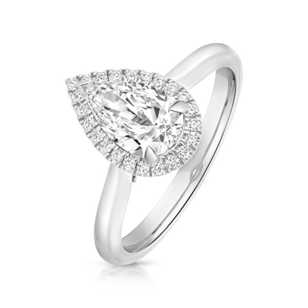 lab grown diamond pear halo ring