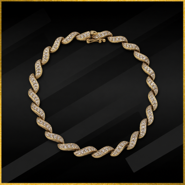 9 carat yellow gold diamond bracelet