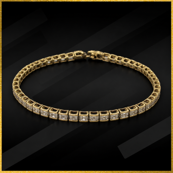 9 carat gold baguette diamond bracelet