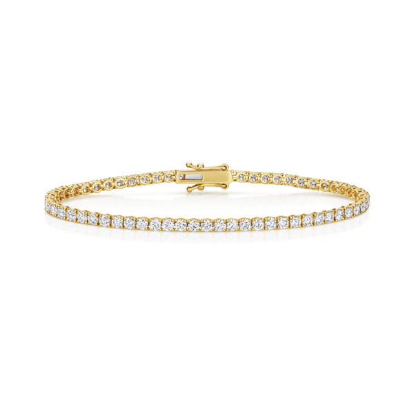9 carat yellow gold lab grown diamond tennis bracelet