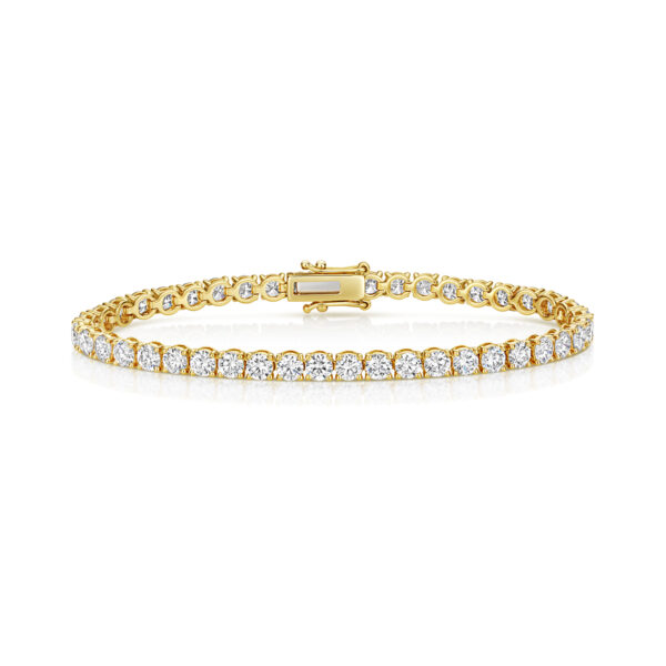 9 carat yellow gold lab grown diamond tennis bracelet